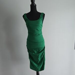 Papillon Blanc Green Midi Dress